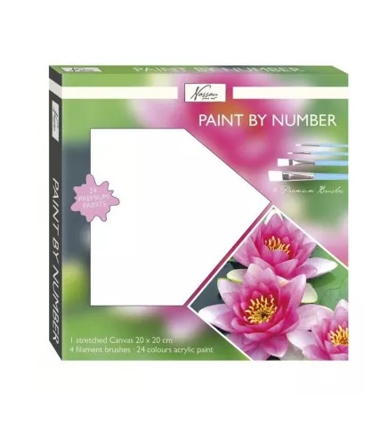 Malowanie po numerach - kwiat 20x20 cm. 242154 / Painting by numbers - flower 20x20 cm