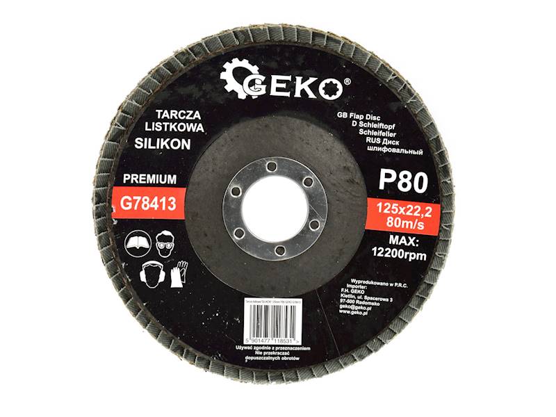 TARCZA LISTKOWA " SILIKON" 125mm P80 GEKO PREMIUM