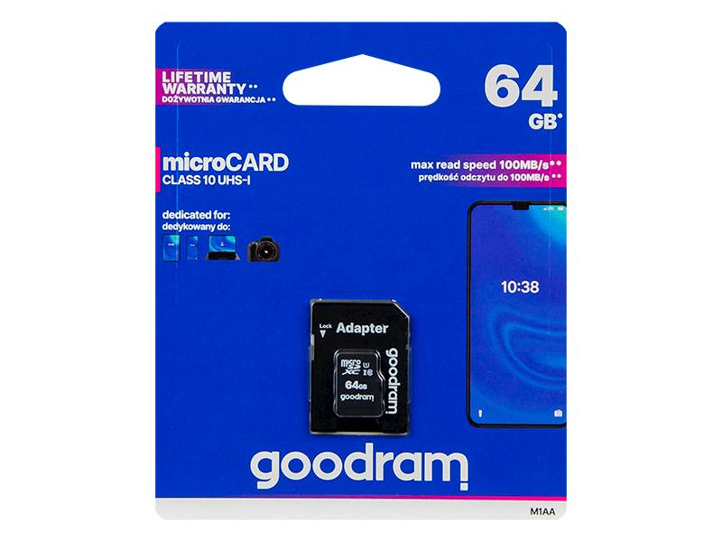 KARTA PAMIĘCI MICRO SD-XC 64GB+ada.SD CL10