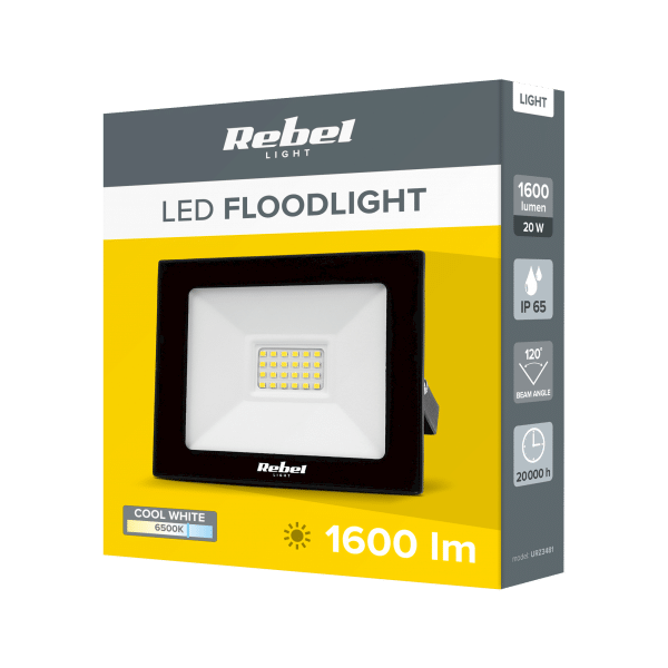LED NAŚWIETLACZ 20W 230V zimna