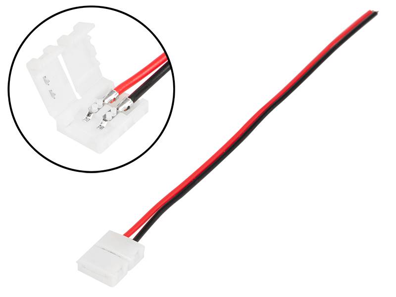KONEKTOR DO TAŚM LED ZŁĄCZE 8mm KABEL