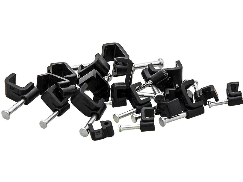 UCHWYT KABLA 4/4mm CZARNY PŁASKI