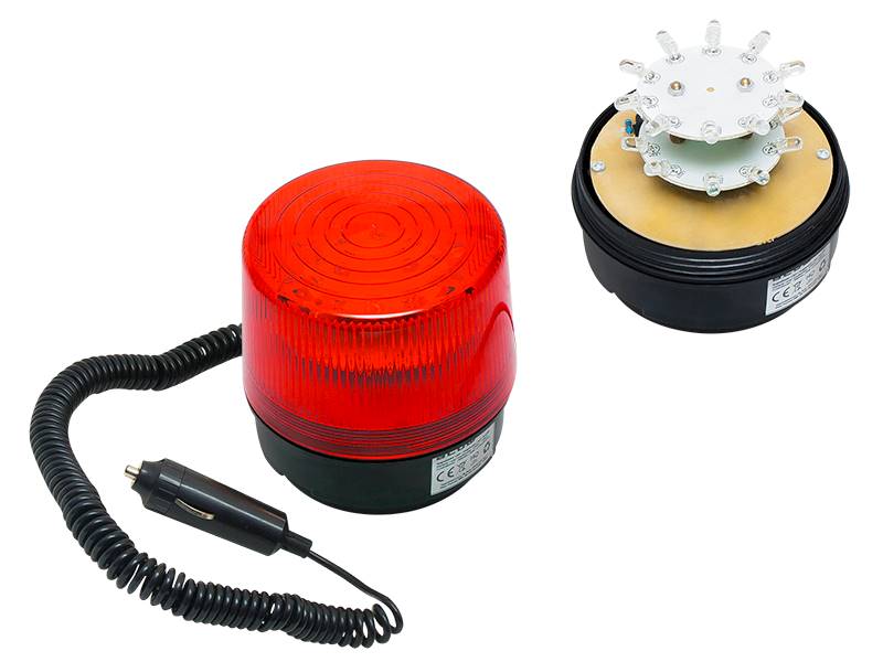 SYGNALIZATOR OPTYCZNY LED 12V MAGNES CZERW.