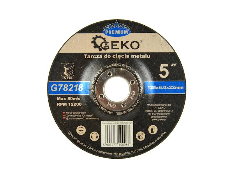 TARCZA DO METALU 125 x 6    GEKO PREMIUM