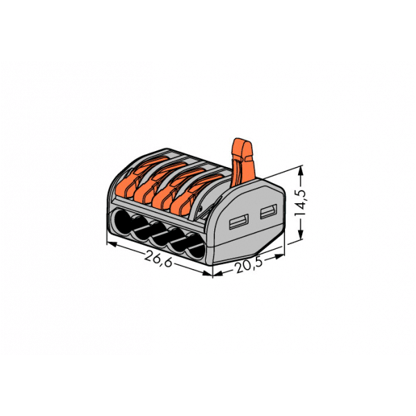 ZŁĄCZKA INSTALACYJNA 5 x 4mm omy 222-415 WAGO