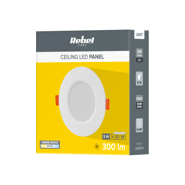 PANEL LED OKRĄG.5W 110mm 3000K 230V