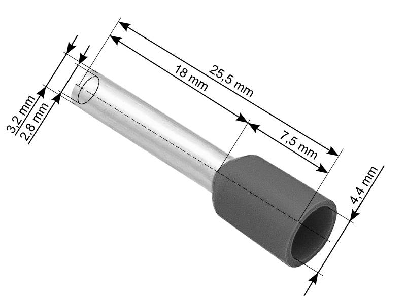 KONEKTOR IZOL.TULEJKA 4,0/18 SZARA