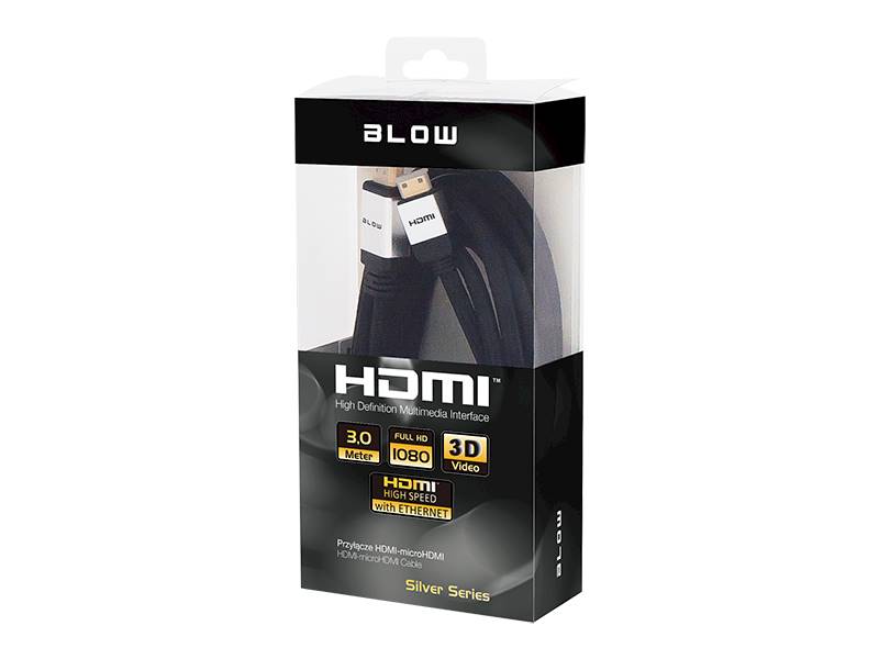 PRZYŁ. HDMI-mini-HDMI SILWER 3m