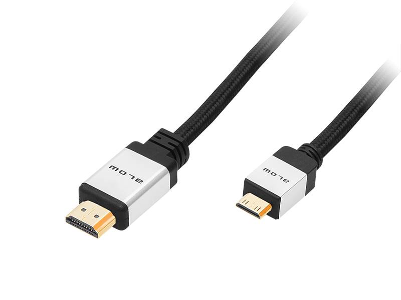 PRZYŁ. HDMI-mini-HDMI SILWER 3m