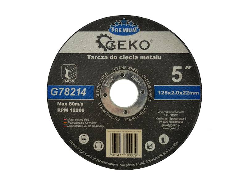 TARCZA DO METALU 125x2,0 GEKO PREMIUM INOX