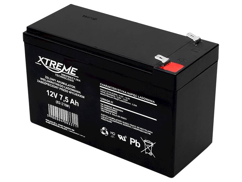 AKUMULATOR ŻELOWY 12V 7.5AH XTREME