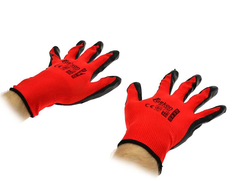 RĘKAWICE ROBOCZE RED NITRYL 10 GEKO