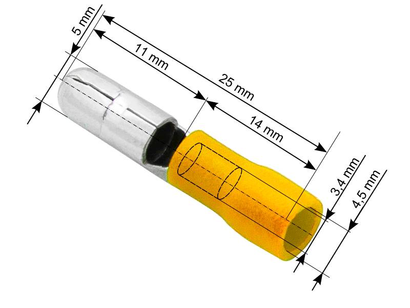 KONEKTOR IZOL.WTYK 5,0/21mm ŻÓŁTY