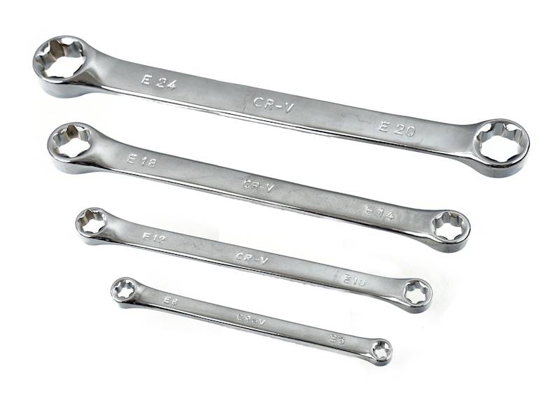 KLUCZE OCZKOWE POLEROWANE TORX 4EL. E6-E24