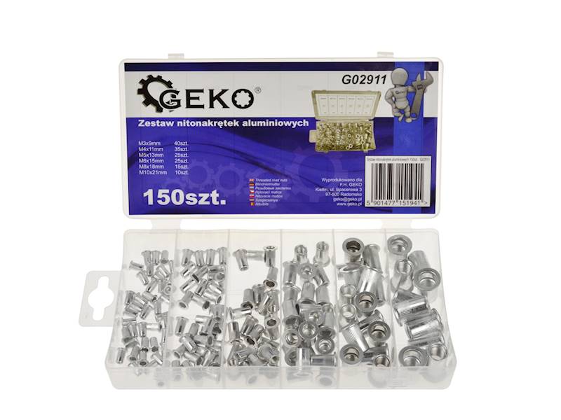 ZESTAW NITONAKRĘTEK ALUMINIOWYCH 150szt.