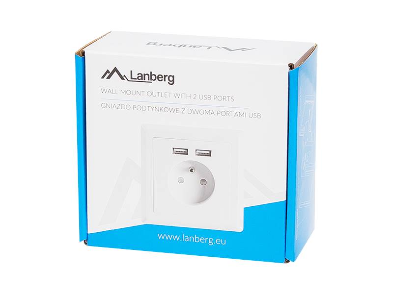 GNIAZDO P/T 230V+2xUSB 2,1A