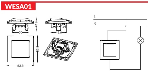 WESA WŁĄCZNIK POJEDYŃCZY LC-01B