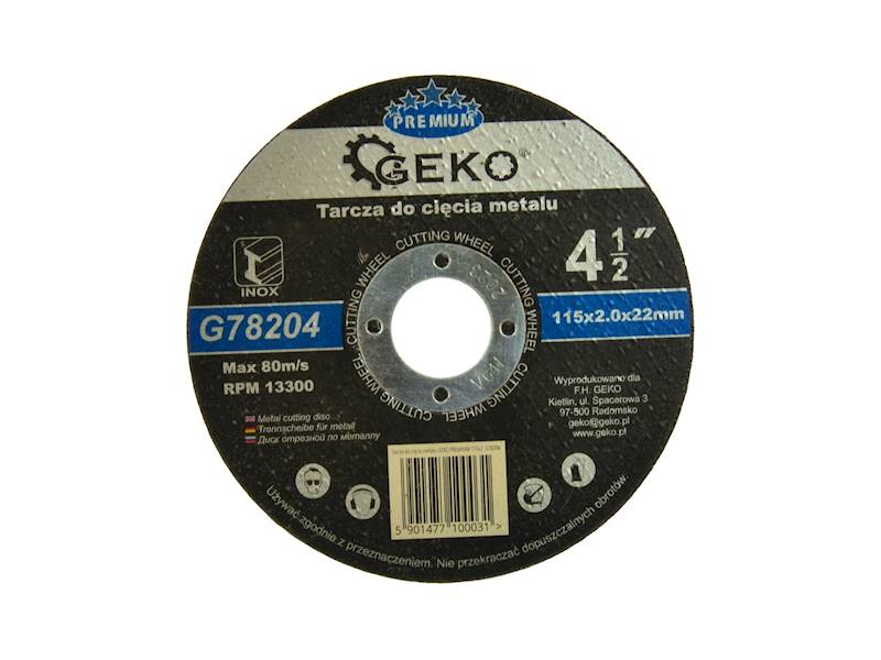 TARCZA DO CIĘCIA MET.115x2 INOX GEKO PREMIUM
