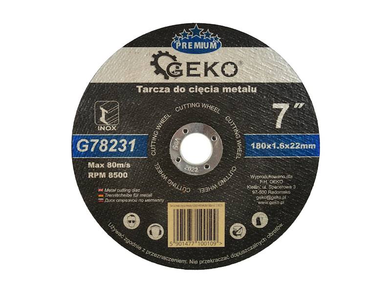 TARCZA DO CIĘCIA MET 180x1.6 INOX GEKO PREMIUM