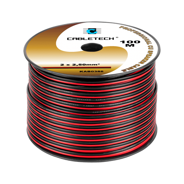 PRZEWÓD GŁOŚNIKOWY 2x2,5mm CU CZARNO-CZERWONY