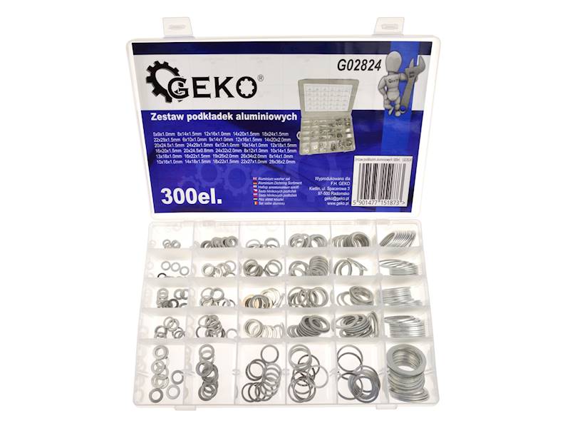 ZESTAW PODKŁADEK ALUMINIOWYCH 300el.