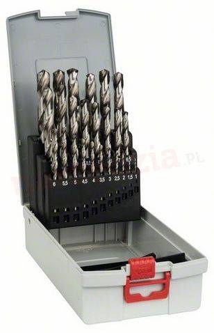 KOMPLET WIERTEŁ DO METALU HSS 19szt