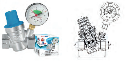 REDUKTOR CIŚNIENIA 1/2''  z MANOMETREM