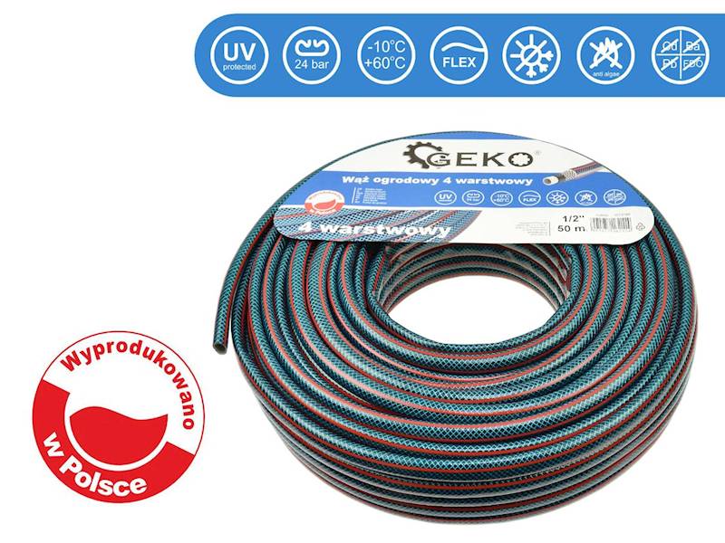 WĄŻ OGRODOWY 4 WARST. 1/2'' 50m GEKO