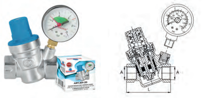 REDUKTOR CIŚNIENIA 1'' 0-10 BAR Z MANOMETREM
