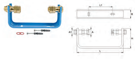 KONSOLA WODOMIERZA 3/4'' GWINT NA WODOMIERZU 1''