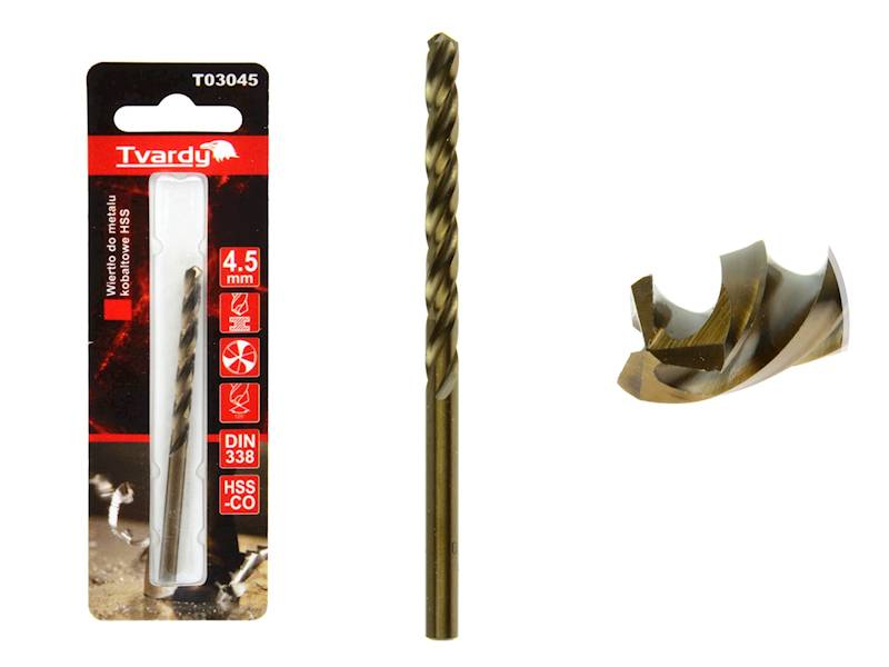 WIERTŁO KOBALTOWE DO METALU HSS M35 4,5mm