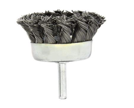 SZCZOTKA DRUCIANA CZOŁOWA PLECIONA 75mm 3"