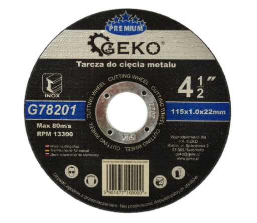 TARCZA DO CIĘCIA METALU GEKO PREMIUM 115x1,0 INOX