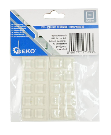 ODBOJNIKI SILIKONOWE TRASP.-PROSTOKĄ POD MEBLE10mm