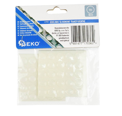 ODBOJNIKI SILIKONOWE TRASP.-OKRĄGŁE POD MEBLE 8mm