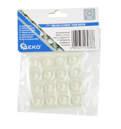 ODBOJNIKI SILIKONOWE TRASP.-OKRĄGŁE POD MEBLE 12mm