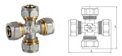 CZWÓRNIK SKRECANY 20x20x20x20 PEX/AL/PEX