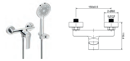 BATERIA NATRYSKOWA BORNEO CHROM