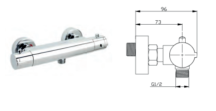 BATERIA TERMOSTATYCZNA NATR.BARBADOS MODERN CHROM