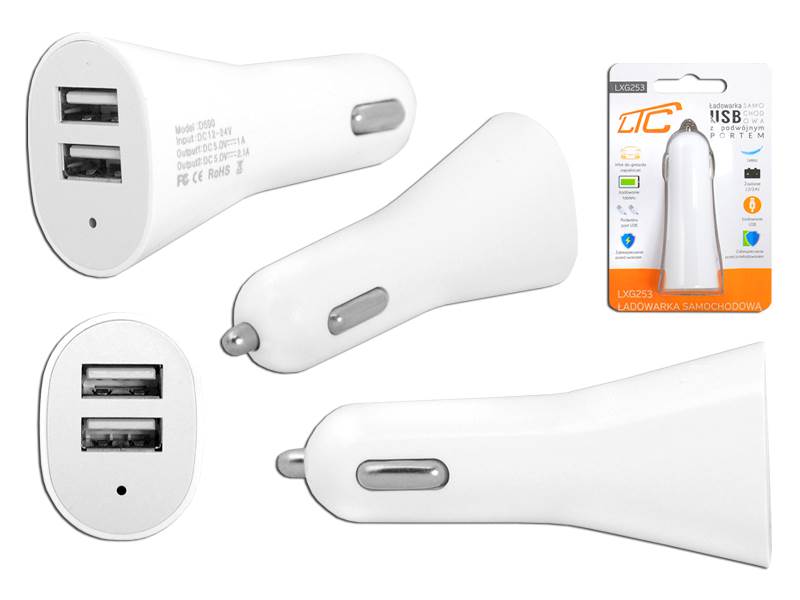 Ładowarka samochodowa dual USB 3.1A