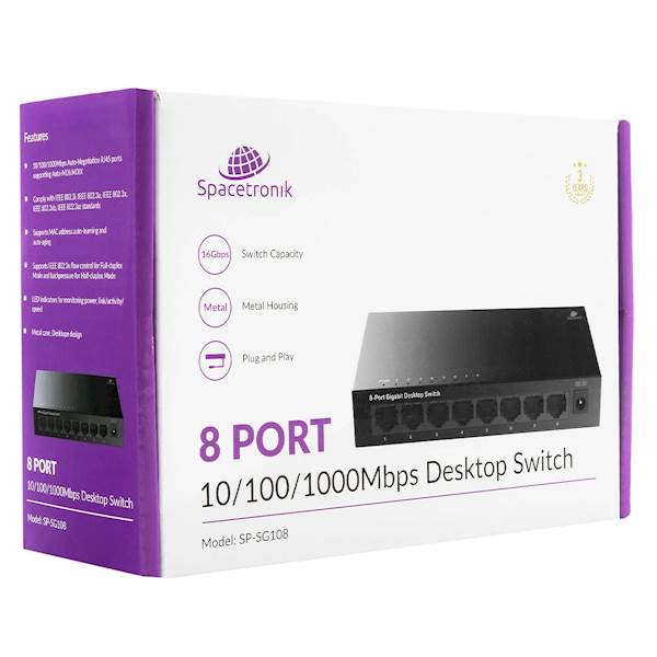 Switch Spacetronik SP-SG108 8port 10/100/1000 Mbps