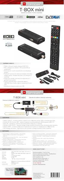 Tuner DVB-T2/C Opticum RED T-BOX mini