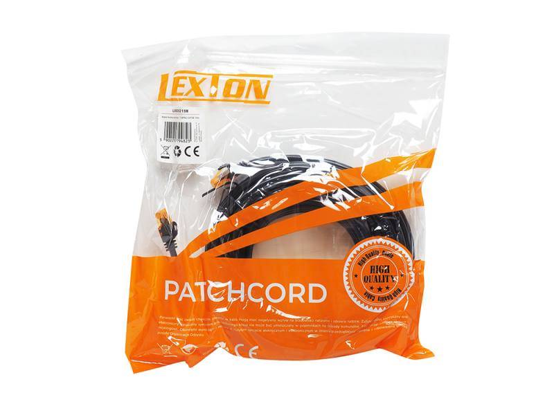 Patchcord RJ45 kat.6 UTP 15m czarny
