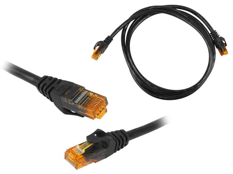 Patchcord RJ45 kat.6 UTP 1,5m czarny