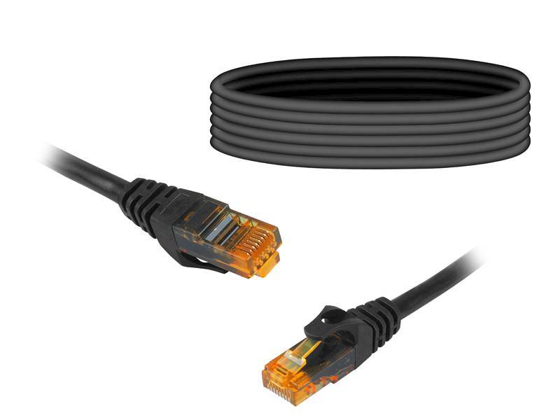Patchcord RJ45 kat.6 UTP 10m czarny