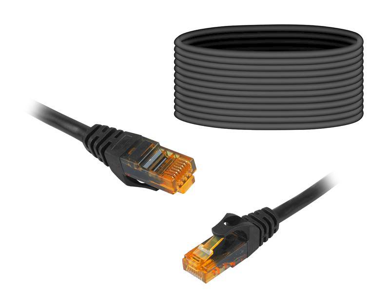 Patchcord RJ45 kat.6 UTP 20m czarny