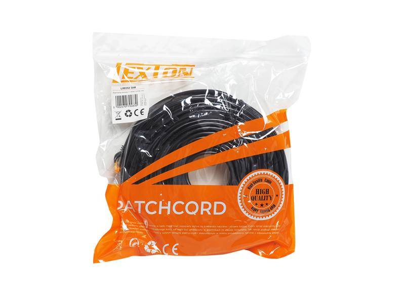 Patchcord RJ45 kat.6 UTP 30m czarny