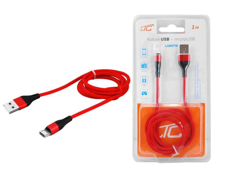 Kabel USB - microUSB 1,0m LTC czerwony