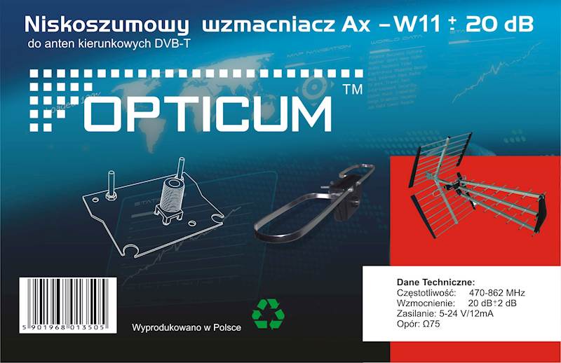 Przedwzmacniacz dopuszkowy AX-W11 20dB
