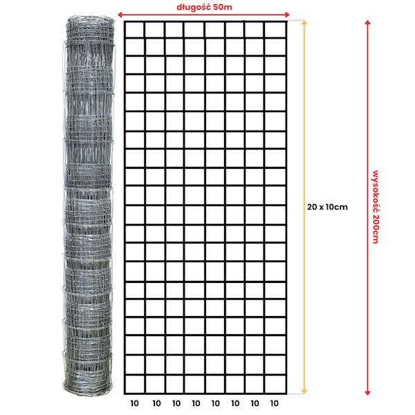SIATKA LEŚNA 200/21/10 MEDIU FI 2,5/2,0  K10 25MB 